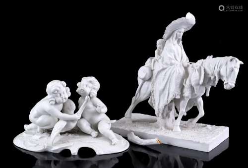 Biscuit porcelain sculpture group