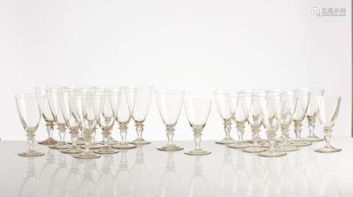 A set of 24 drinking glasses