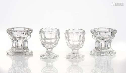 A pair of Charles X egg cups and a pair of salt cellars