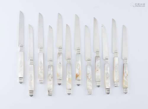 A set of 12 Louis XVIII fruit knives