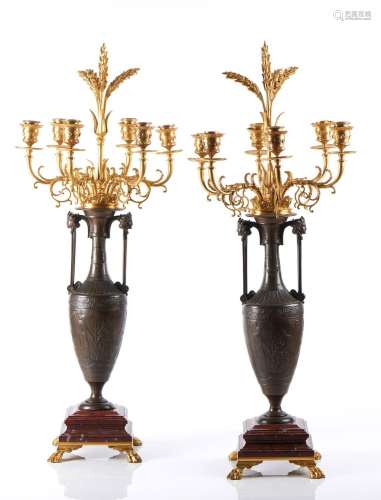 A pair of candelabra