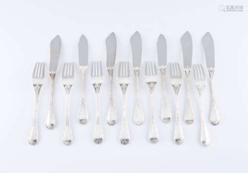 A Louis XV style cutlery set for 14