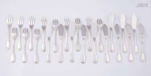 A set of fish cutlery for 12
