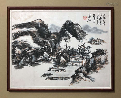 黄宾虹 山水  设色纸本小品