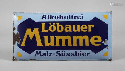 Emailleschild Löbauer Mumme