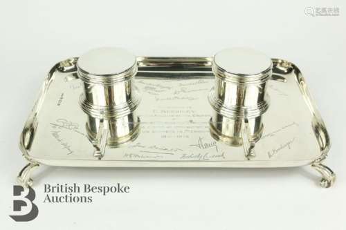 Silver double ink stand