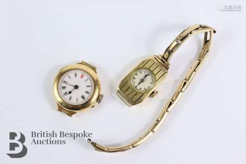 A lady's vintage 18ct gold wrist watch