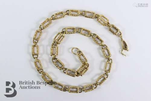 9ct yellow gold box chain necklace
