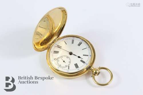 18k yellow gold full hunter pocket watch. The watch having a...