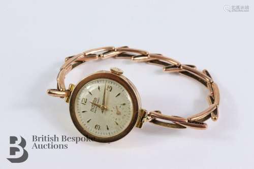 Ladies Herodia 9ct gold cocktail watch. The watch having a c...
