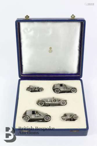 Fine and unique display of five solid  Russian silver models...