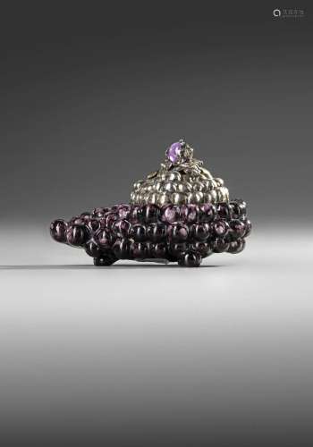 A 'GRAPE' TUREEN WITH LATER SILVER LID, 18TH AND 20TH CENTUR...