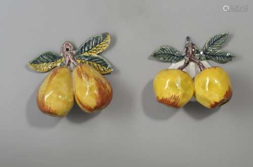 A SET OF TWO DELFT MODELS OF APPLES AND PEARS, LATE 18TH CEN...