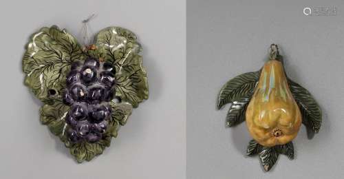 TWO FAIENCE MODELS OF FRUIT, 19TH-20TH CENTURY
