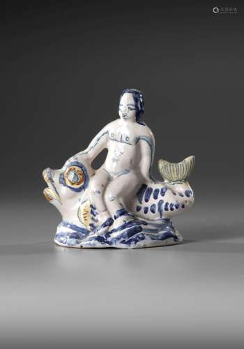 A PUTTO RIDING A DOLPHIN, NEVERS, 17TH CENTURY