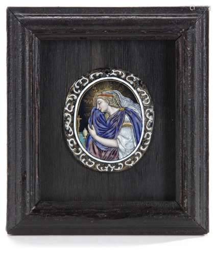 A SMALL LIMOGES PLAQUETTE, MARIA MAGDALENE, CA 1700