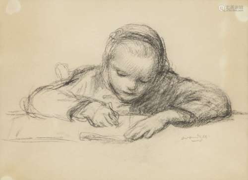 ALBERT VAN DIJCK - DRAWING OF A GIRL