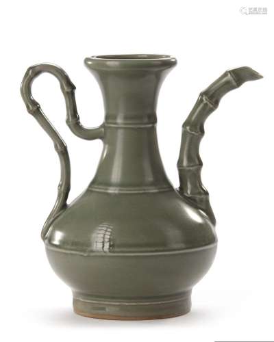 A CHINESE LONGQUAN CELADON BAMBOO EWER, SONG DYNASTY (960-12...
