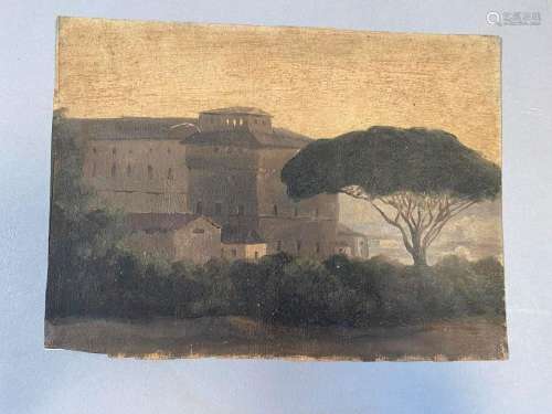 ECOLE FRANCAISE Vers 1800<br />
"Paysage italien au pin...