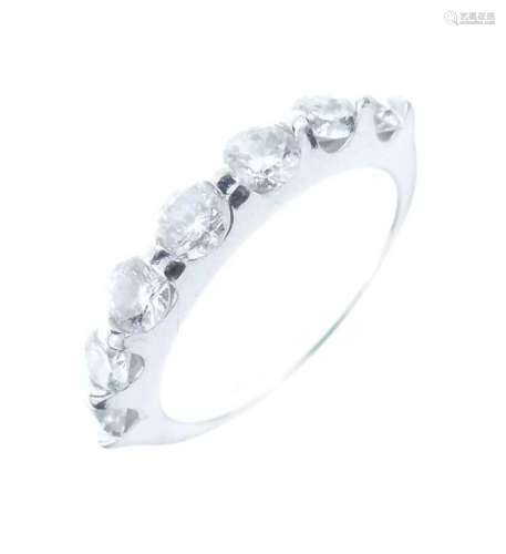 Seven stone diamond half hoop ring,