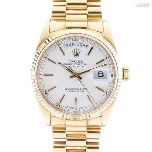 Rolex - Gentlemans 18K Day Date automatic chronometer wristw...
