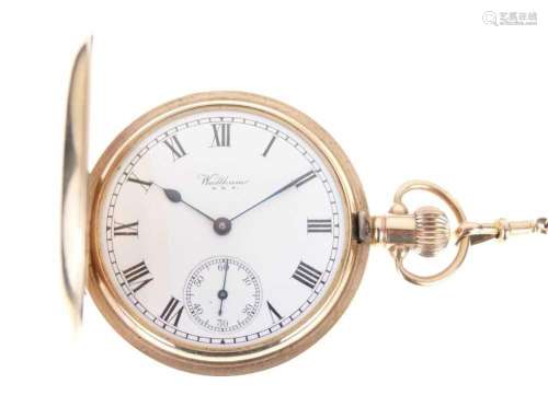 Waltham 9ct gold Hunter cased pocket watch,