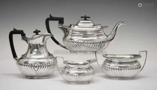 Early 20th Century four-piece silver tea set
