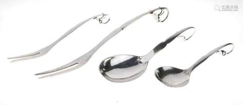 Georg Jensen two pickle forks and two spoons