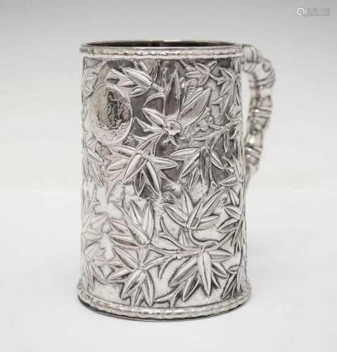 19th Century Chinese export white metal mug
