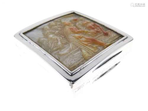 Late George III silver and mother of pearl snuff box