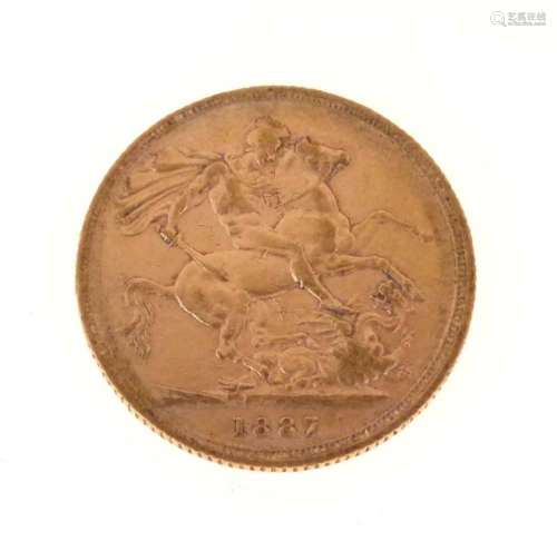 Queen Victoria gold sovereign, 1887