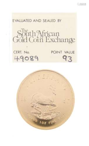 South Africa gold Krugerrand coin, 1967