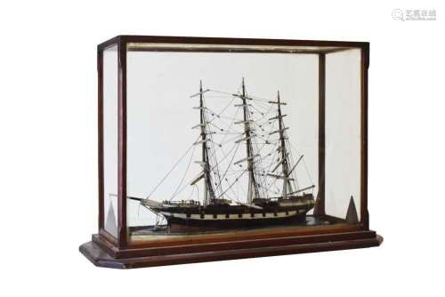 Early 20th Century three-mast model sailing ship
