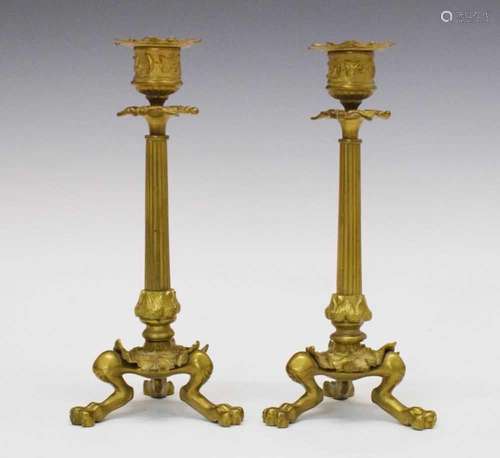 Pair of ormolu Restauration candlesticks