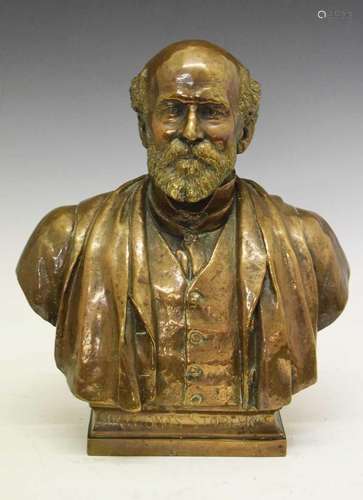 John Adams-Acton (1830-1910) - Bronze bust of Sir Thomas Sto...