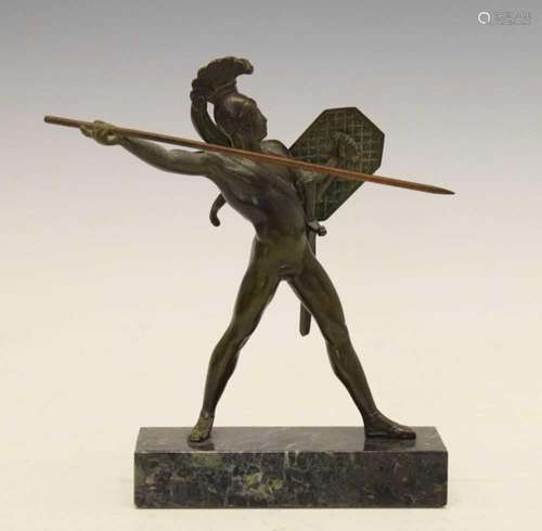 Early 20th Century patinated bronze figure of a gladiator