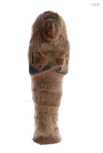 Painted terracotta Shabti figure