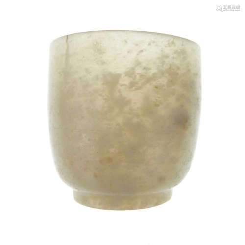 Chinese white jade miniature cup