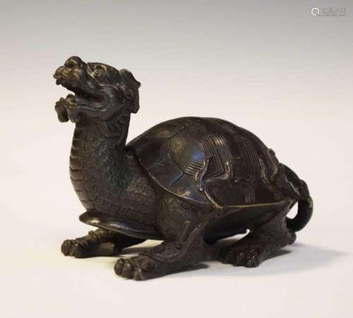Chinese bronze figure of a Longgui or dragon turtle