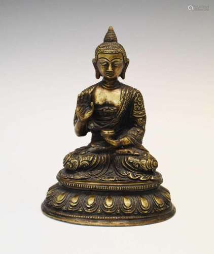 Thai or Cambodian bronze figure of the Medicine Buddha