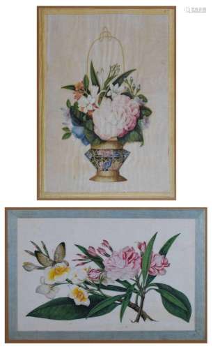 Pair of 19th Century Chinese watercolours