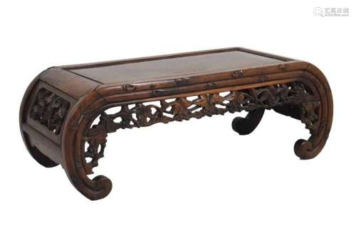 Chinese carved hardwood coffee or opium table, circa 1900