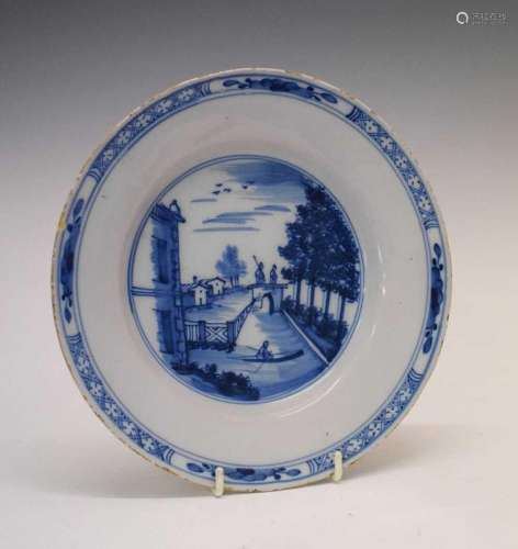 18th Century Delft plate - Canal