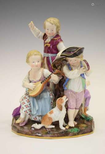 Meissen figural group of children playing instruments