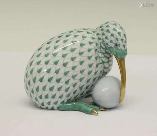 Herend, Hungary - Porcelain model of a Kiwi with egg