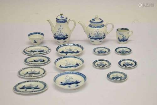 Late 18th Century Caughley porcelain Island pattern miniatur...