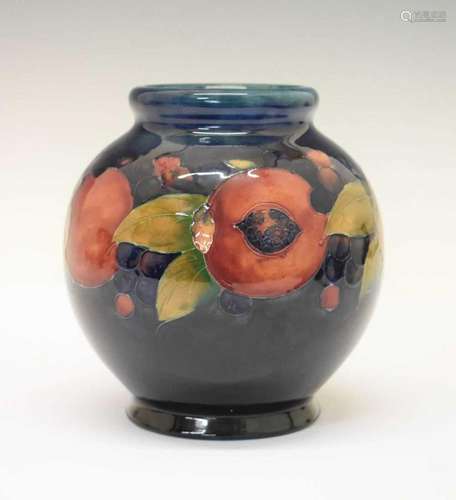 William Moorcroft pottery Pomegranate pattern spherical vase