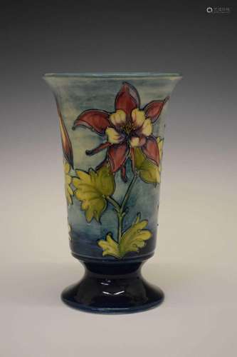 Walter Moorcroft Columbine flared footed vase