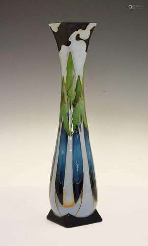 Moorcroft Pottery - Moonlit Firs pattern tapered vase