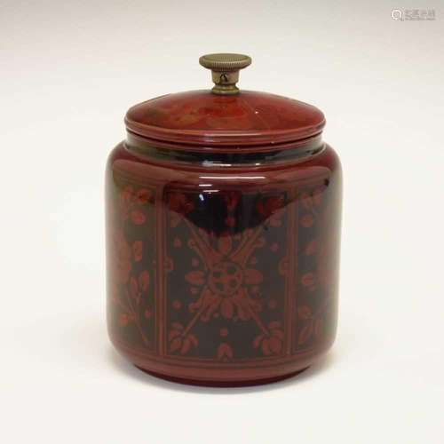 Bernard Moore flambe jar and cover